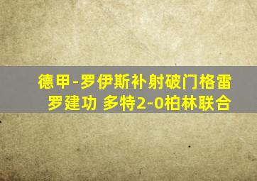 德甲-罗伊斯补射破门格雷罗建功 多特2-0柏林联合